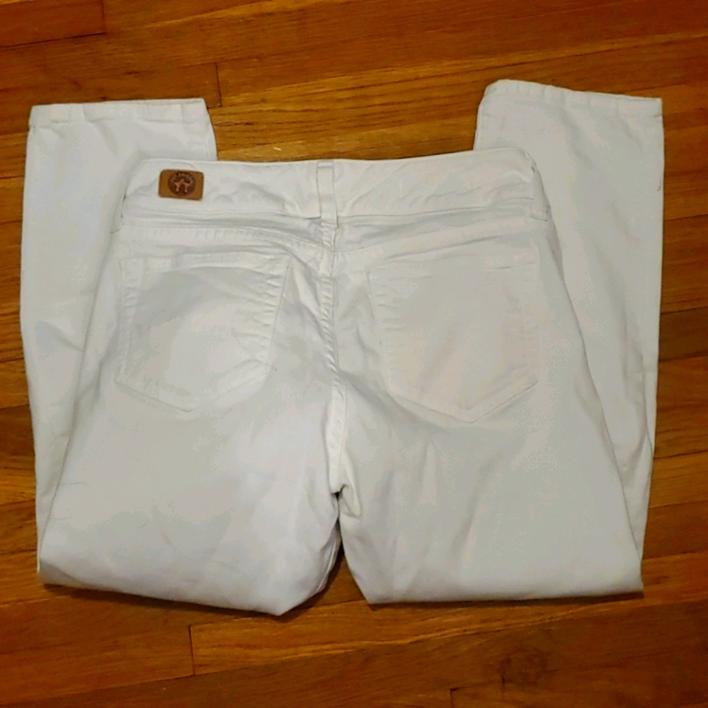 Red engine ♥ white Capri length Jeans